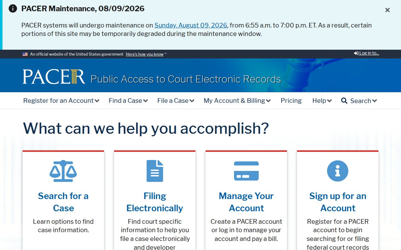 PACER federal criminal case search for Lynn County matters