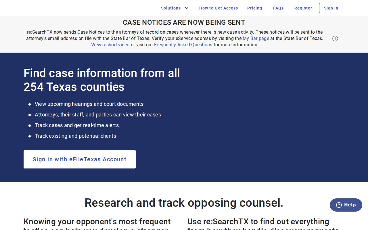 re:SearchTX limitation for Lynn County criminal court cases