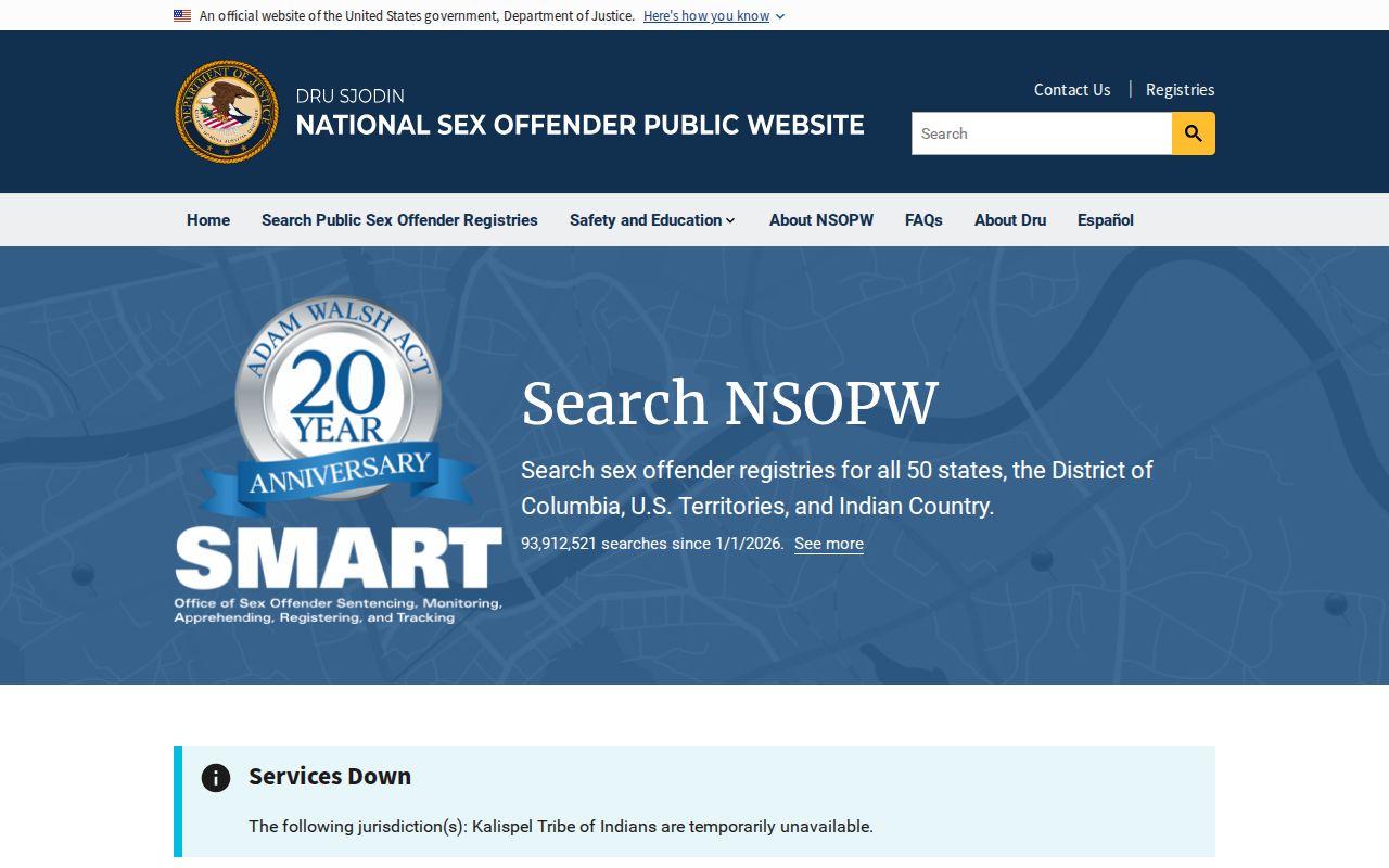 National registry search used with a Lynn County sex offender search