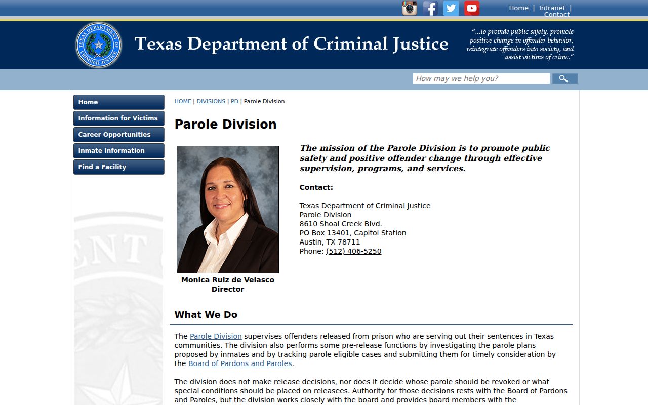 TDCJ parole supervision page distinguished from Lynn County sex offender notices