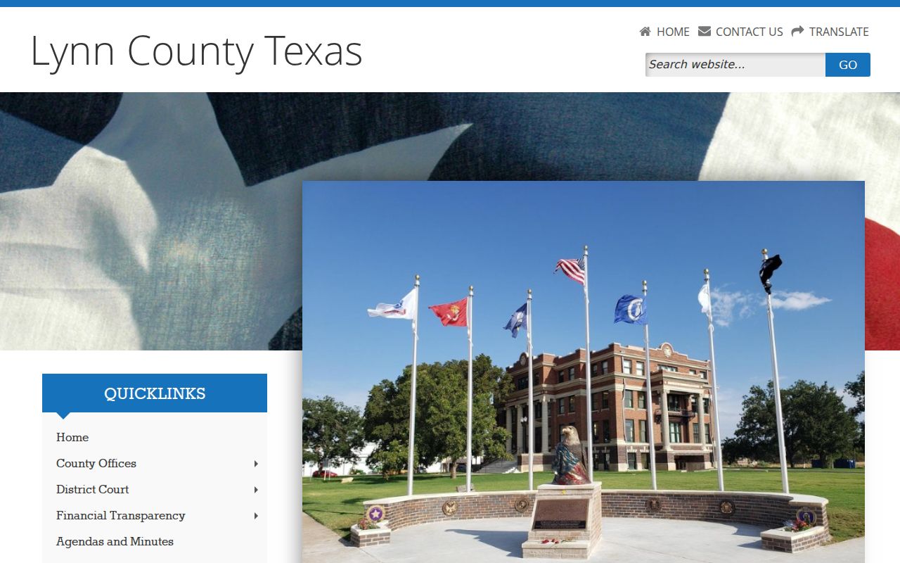 Lynn County government department landing page