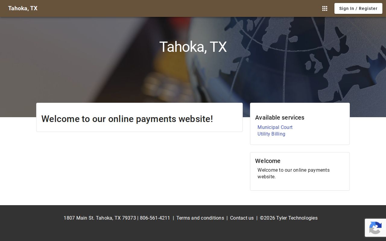 Tahoka criminal records municipal court payment and citation portal